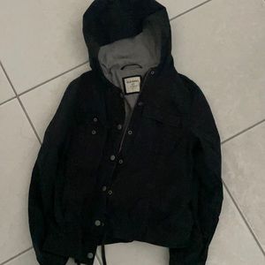 Black jacket with hoodie
